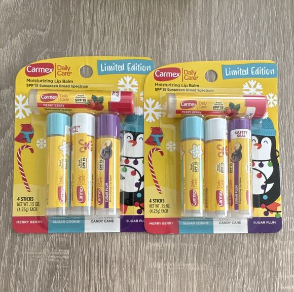 Carmex Other - Carmex Daily Care Limited Edition Lip Balm SPF 15 4ct 0.15 oz Merry Berry